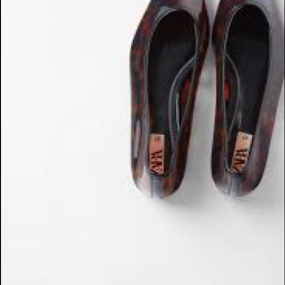 Zara Tortoiseshell Effect Ballet Flats - Picture 7 of 8